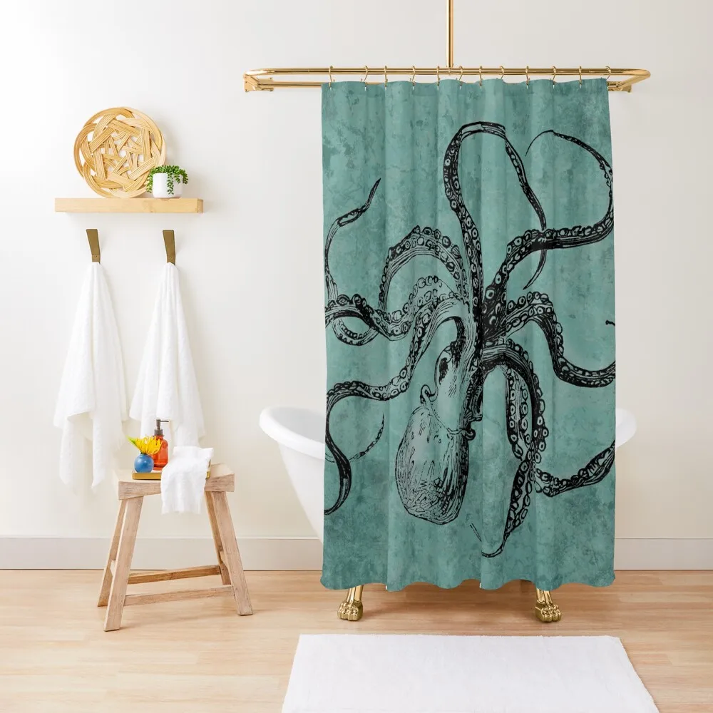 

Vintage Octopus Shower Curtain Bathroom Accessory Bathroom Decor Shower Set For Bathroom Box Curtain