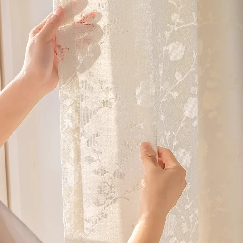 Luxury French Thickened Blackout Sheer Curtains for Living Room Balcony Bedroom Thermal Insulated Sunscreen Drapes Tulle Custom