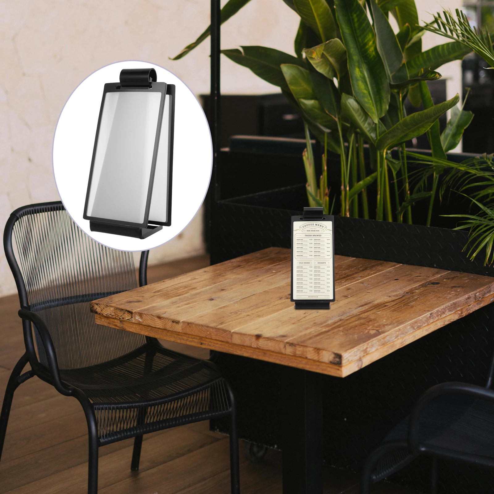 

Page Turning Card Display Flip Desktop Sign Holder Black Acrylic Menu Display Restaurant Sign Stand Tabletop Menu Holder Stand