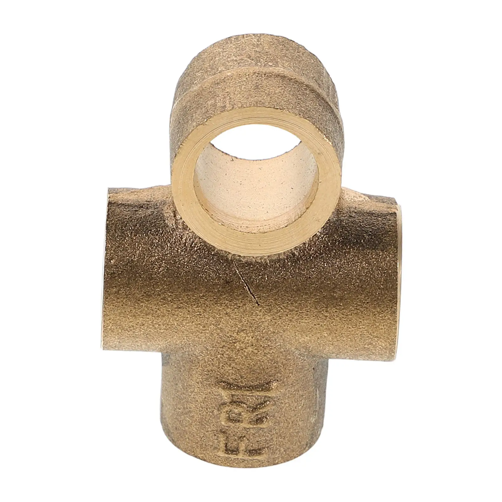 Brass T-Shaped Threaded Tee Fitting Fuel Line Connector for Boat Gas Tank Oil Pipe System Adapter Fuel Line Connector