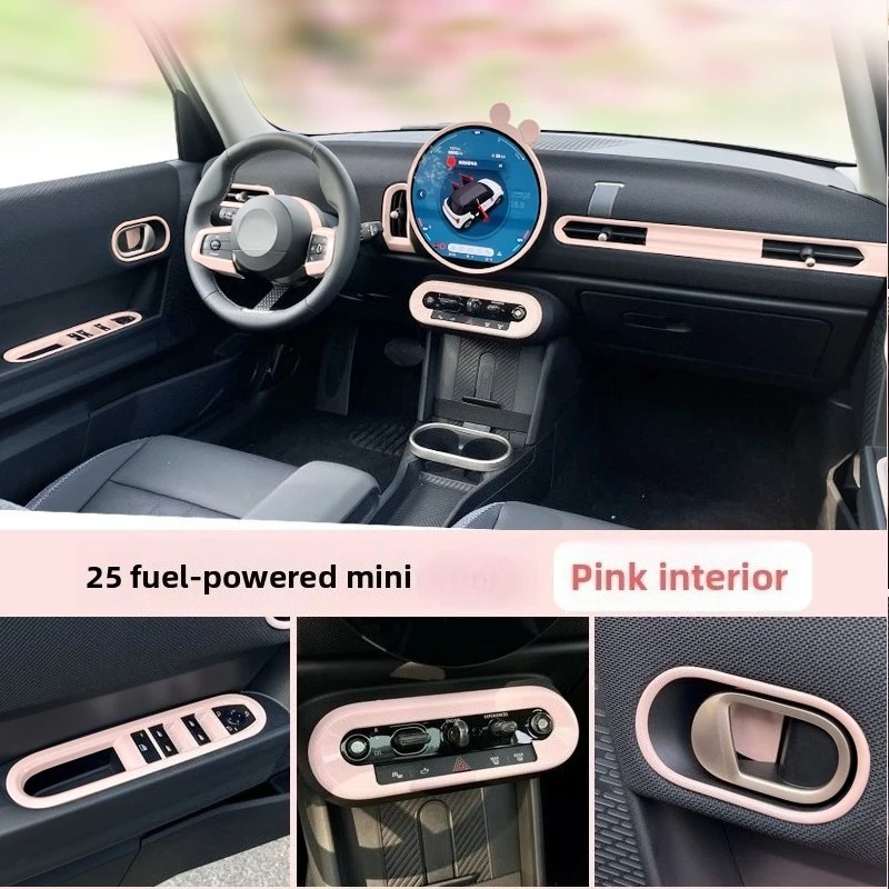 

Car Interior Sticker Frame Modified Pink Central Control Screen Out of Trend Accessories for New 25 MINI F66 F65 3 Doors 5 Doors