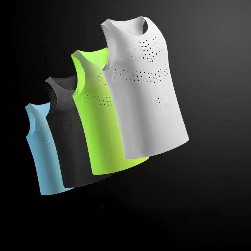 New Sport Tank Top Gym Men Quick Dry Fit Shirt Running senza maniche Compression Undershirt Elastic Training Tight Workout Cloth