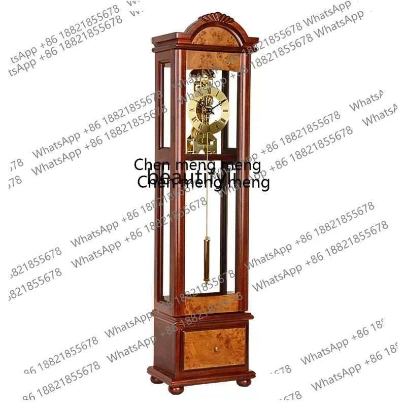 Solid wood mechanical seat clock Chinese bell on the hour in the living room Pendulum vertical clock R a55