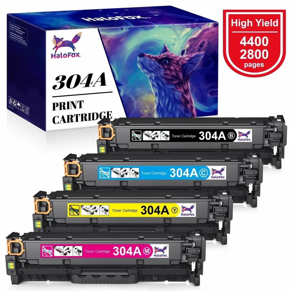 

4PK CC530A Toner Set For HP 304A Color LaserJet CP2025DN CP2025N CM2320NF MFP