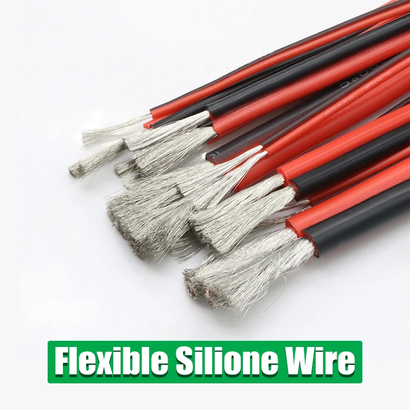 

1/5/10m Soft Silicone Cable 26 24 22 20 18 16 14 12 10 8 6 4 2AWG Car Battery Automotive Wiring Heat-resistant Electrical Wires