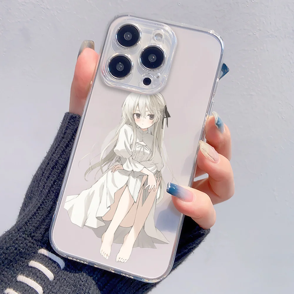 Casing ponsel Yosuga no Sora, penutup isap magnetik transparan untuk IPhone 15 14 13 12 11