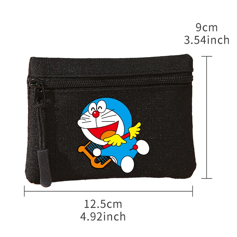 Doraemons Series Mini Coin Purse Cartoon Canvas Wallet Zipper Kawaii Money Pouch Portable Cute Card Holder Funny Birthday Gifts - view 2
