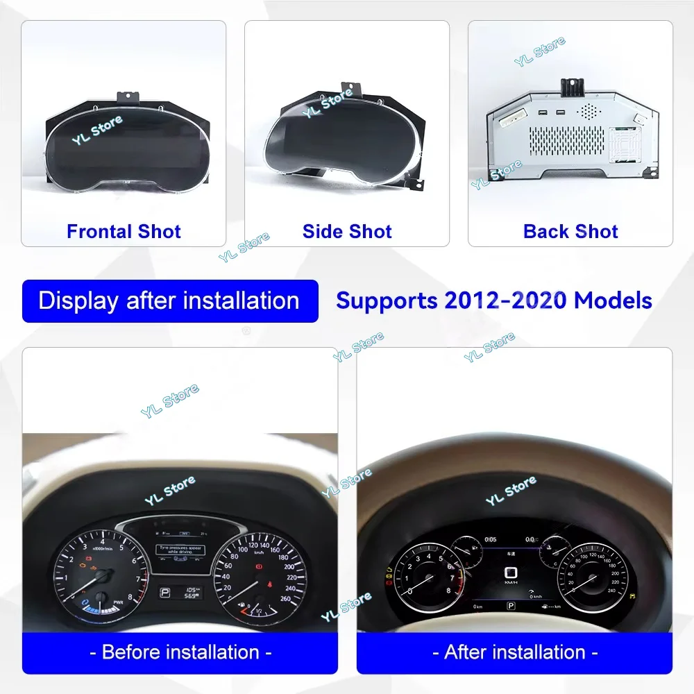 NEW For Nissan Teana J32 2013-2018 Virtual Cockpit Digital Cluster LCD Instrument Speedometer Dashboard Screen Plug and Play