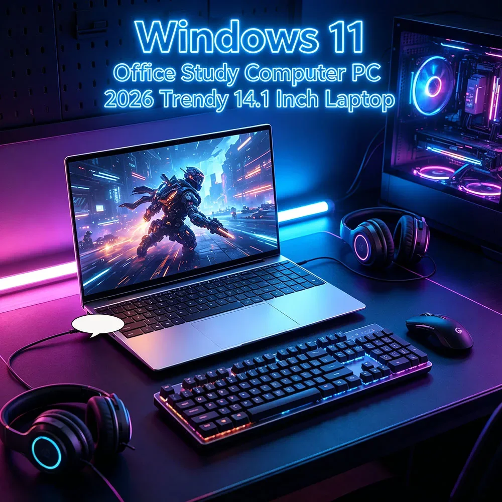 

2026 Refined 14.1" Ultra Slim Notebook Intel Core i7-8650U 32GB RAM 2TB M.2 SSD Windows 11 Pro Office Study Laptop
