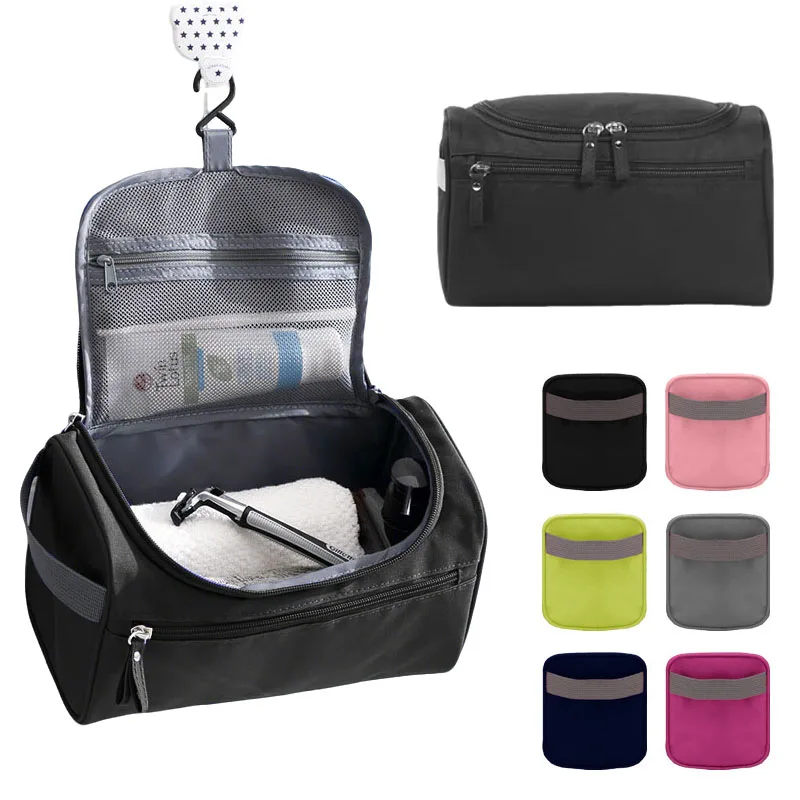 Hanging Travel Toiletry Bag with Hook, Waterproof Cosmetic Organizer for Bathroom & Business Trips