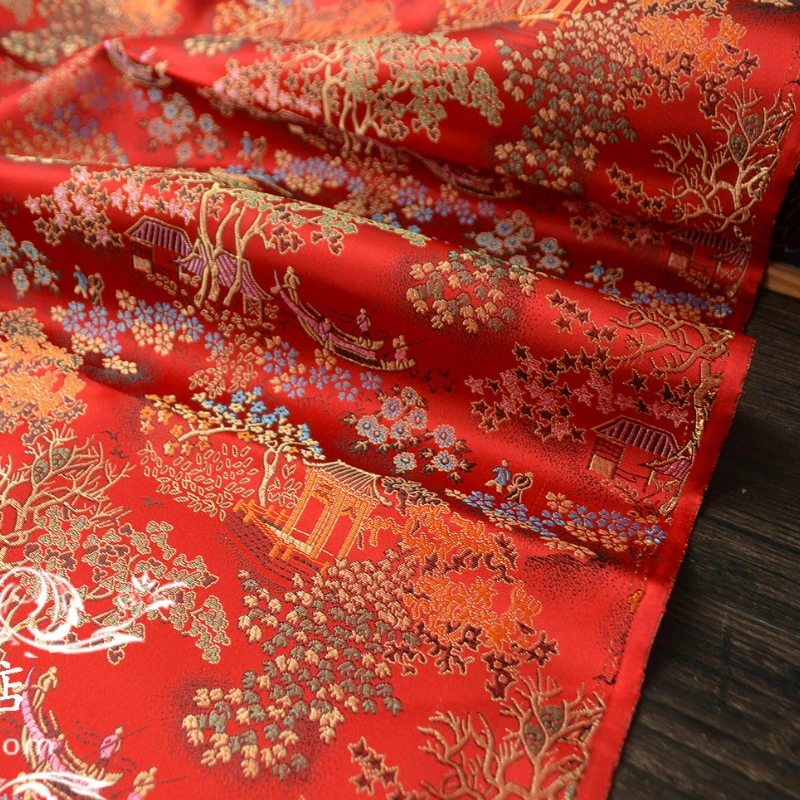 Jacquard Woven Satin Fabric Imitation Silk for Clothing Dress Seat Cushion Designer Diy Sewing Material Ccloth