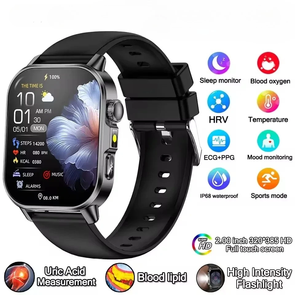 

Умные часы XIAOMI 2026 для мужчин и женщин: анализ ЭКГ, измерение давления, липидов, мочевой кислоты, частоты сердечных сокращений, круглосуточный мониторинг здоровья