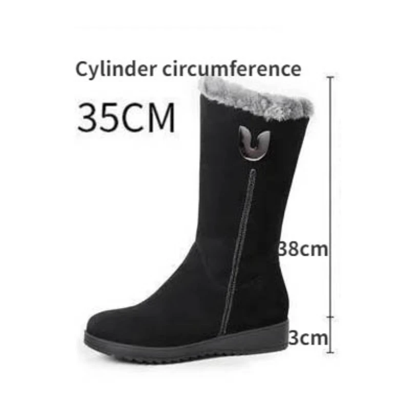 Winter Thickened Snow Boots Shoes Casual Comfortable Mid-calf Boots Non-slip Side Zipper Walking Shoes Bota De Neve Feminina