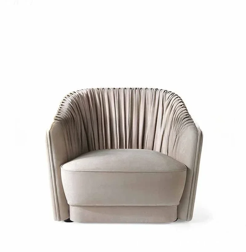 Nordic modern pleated leisure three-person sofa custom furniture villa hotel sales office fashion reception sofa