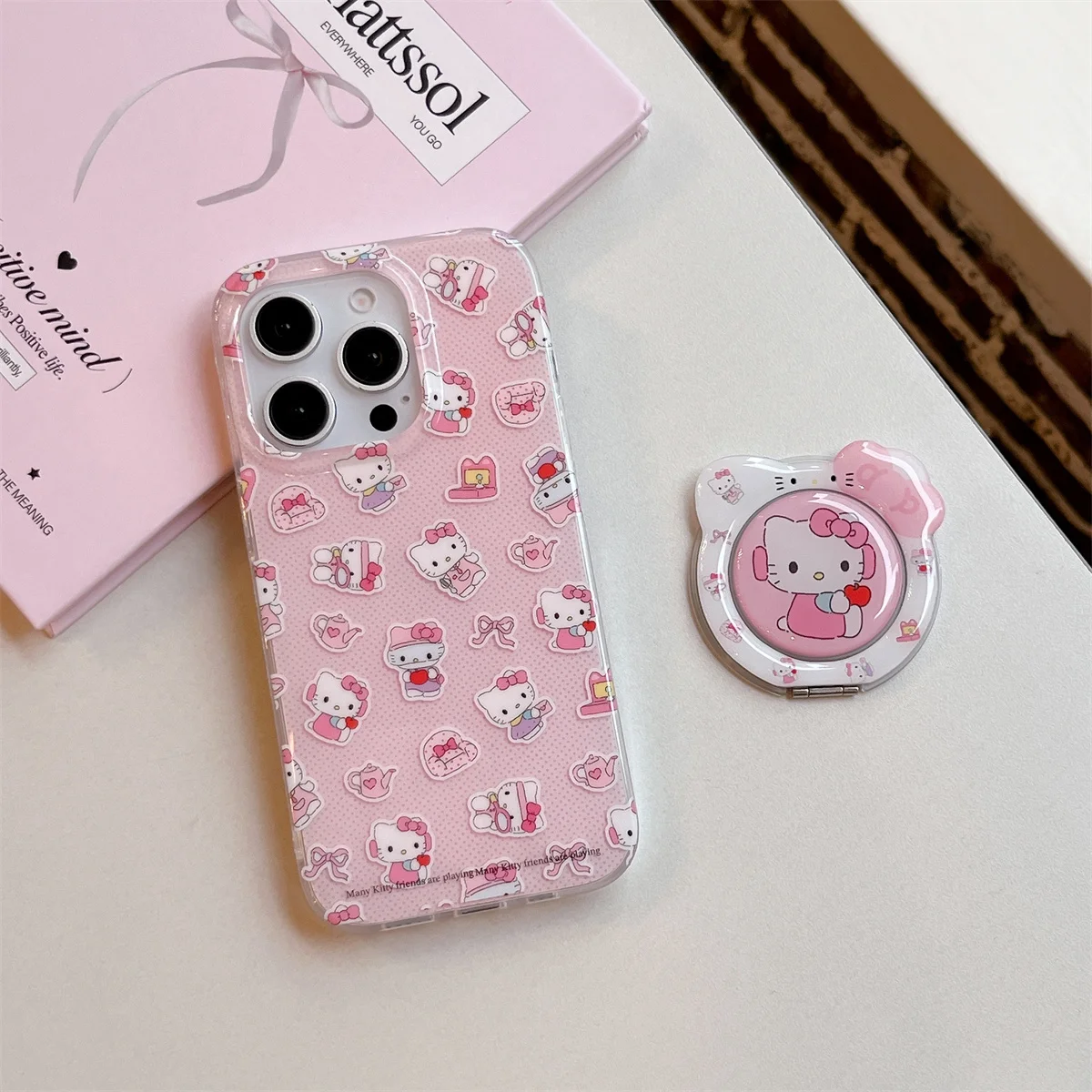 

New HelloKitty Korean Cute Luxury Stylish INS Shockproof Phone Case For iPhone 16 15 14 13 Pro Max Lovely Anti-fall Cover Funda