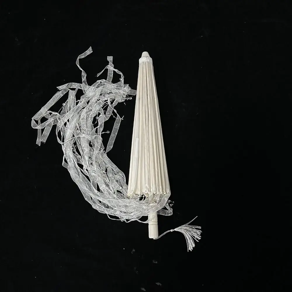 ร่มไหมพรม LED ทำมือ สไตล์จีน-ญี่ปุ่น หลายแบบ ขนาดเส้นผ่านศูนย์กลาง 70/82 ซม. สำหรับคอสเพลย์ ร่มโบราณสำหรับเต้นรำ