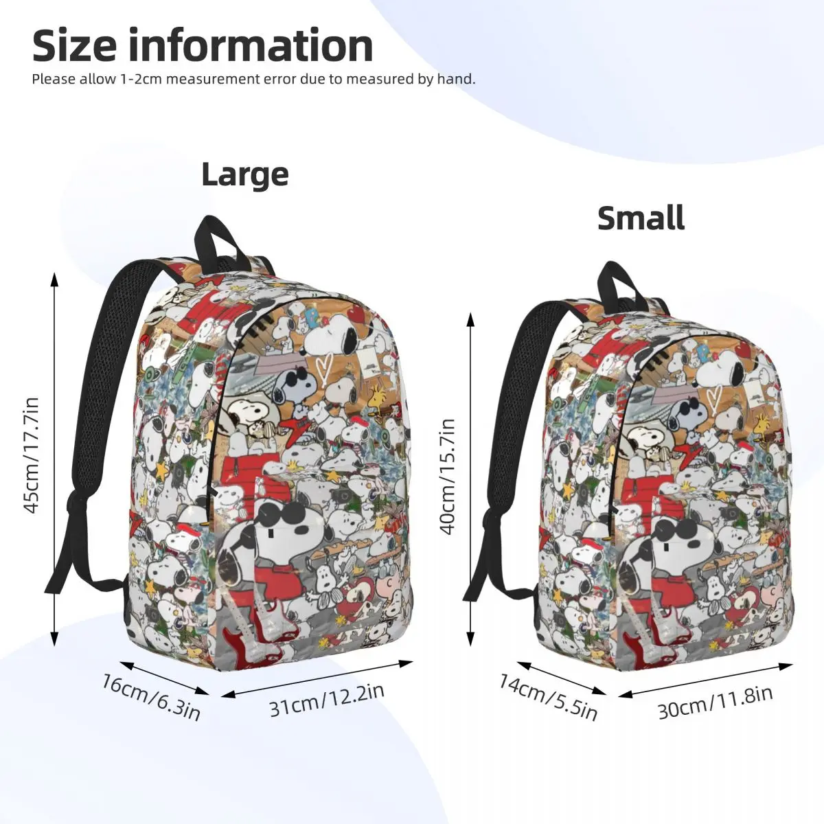 Custom S-Snoopys And Peanut Laptop Backpack Men Women Casual Bookbag for College School Students Bags