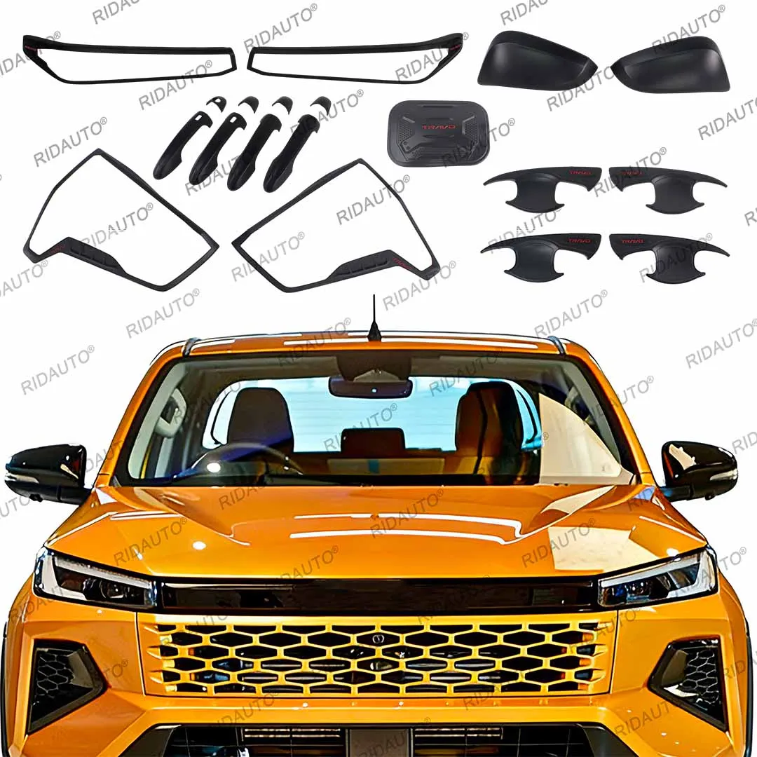Matte Black Body Cover Kit Black Decoration Handle Trims Light Surrounds Protection For Hilux 2026+ Travo Overland Cover Sticker