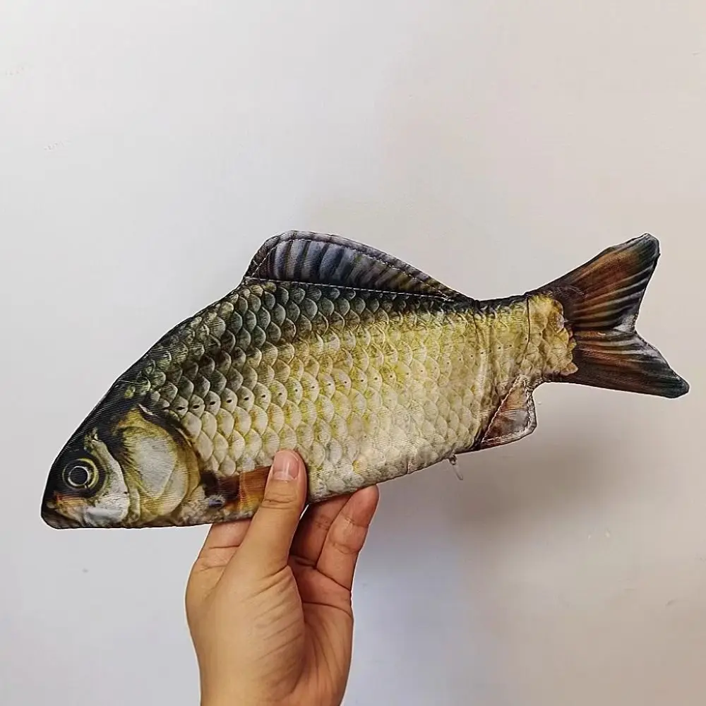 Waterproof Simulation Fish Shape Pen Bag Clownfish Cute Design Fish Pencil Case Funny Carp Stationery Storage Bag Student