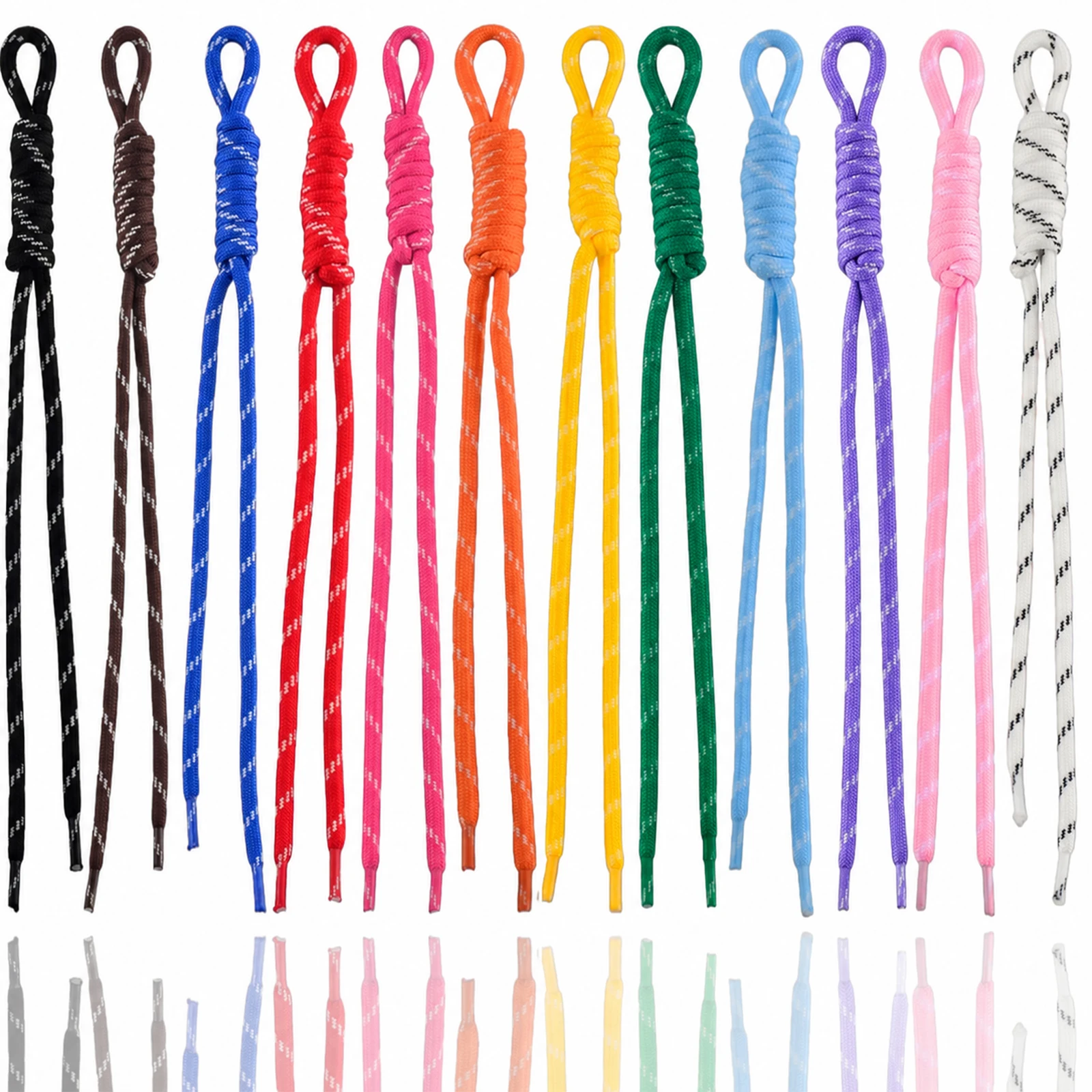 12Pcs Paracord Keychain Paracord Bag Charm Braided Nylon Rope Keychain Cord for Bag Purse Backpack Handbag