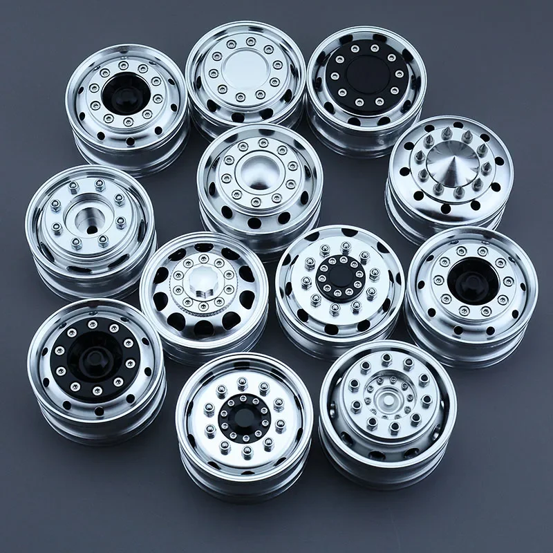 RC Car Metal Front Wheel Drive/Bearing Hub Rim 1/14 RC Truck for SCANIA Tamiya 770S R620 for VOLVO ACTROS Model Car DIY view 4