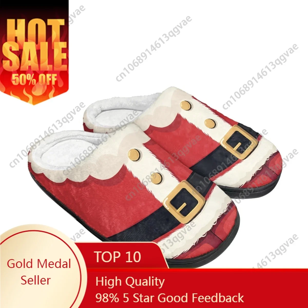 Winter Christmas Santa Claus Design Candy Cane Home Cotton Slippers Mens Womens Teenager Plush Bedroom Keep Warm Custom Slipper