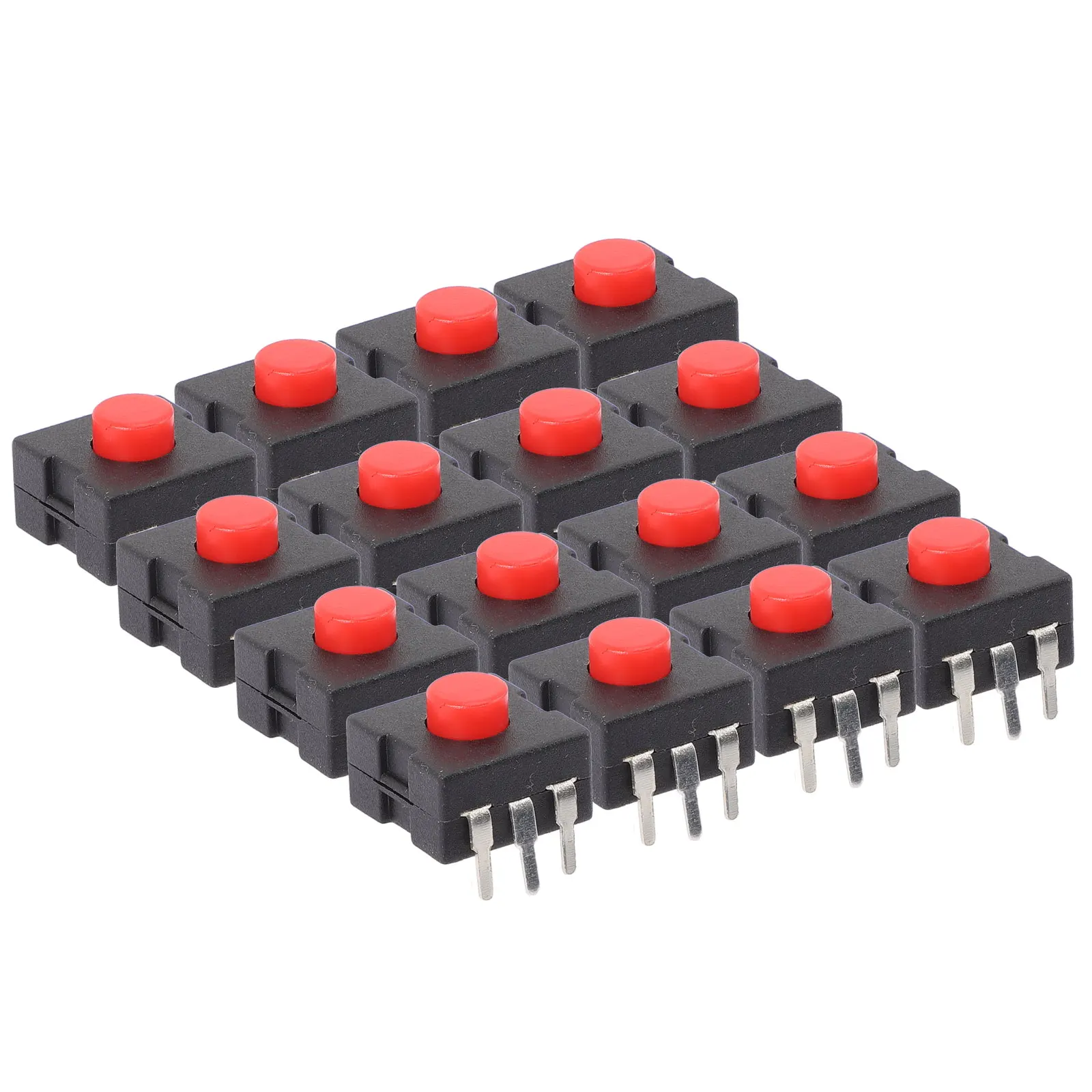 

20pcs Red Head Flashlight Switch Square Push Button Tail Key Small Torch Accessories Nylon Metal Home Appliances Stable