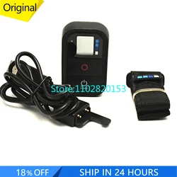 100% original para Gopro hero 7 Black 6 5 4 3+ 3 Wifi ARTE-001 remoto inteligente con cable de carga correa para la muñeca