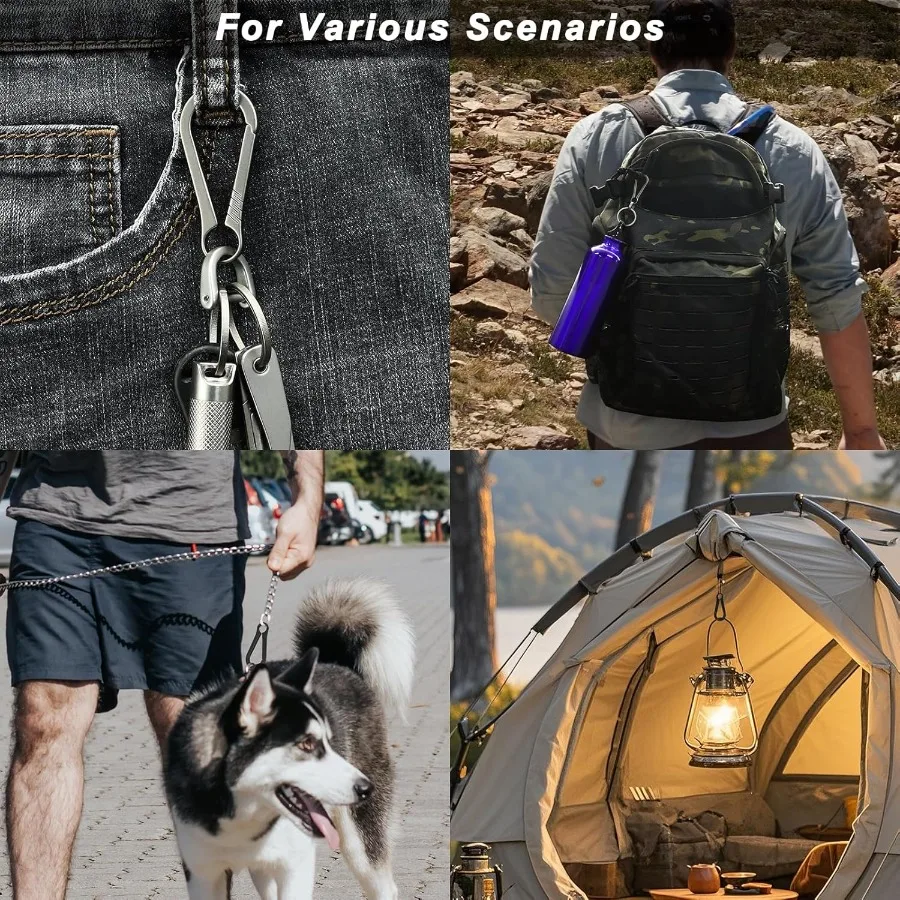 مفتاح كليب حلقة تسلق المفاتيح الثقيلة الصغيرة التيتانيوم مفتاح حامل آمن مفتاح سلسلة كليب #6