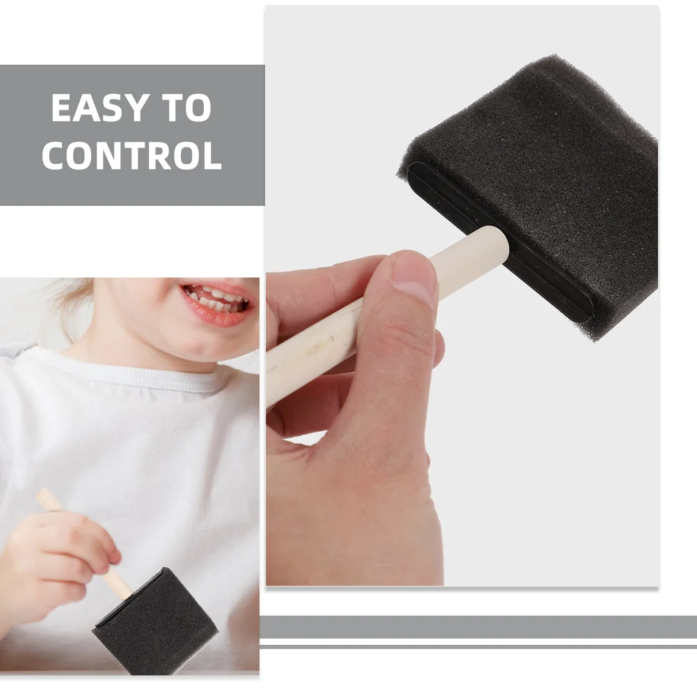 24 قطعة فرشاة إسفنجية للرسم بمقبض خشبي إسفنجة قابلة لإعادة الاستخدام لألوان مائية من الأكريليك أداة رسم زيتية للطلاب الحرف الفنية #2