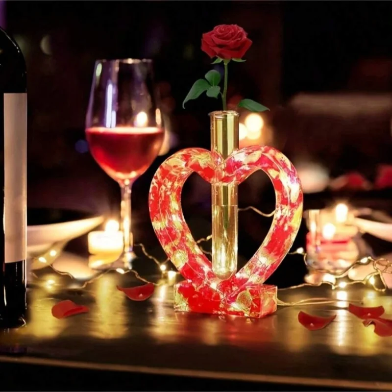 Love Flower Container, Test Tube Culture, Water Plant, Silicone Mold