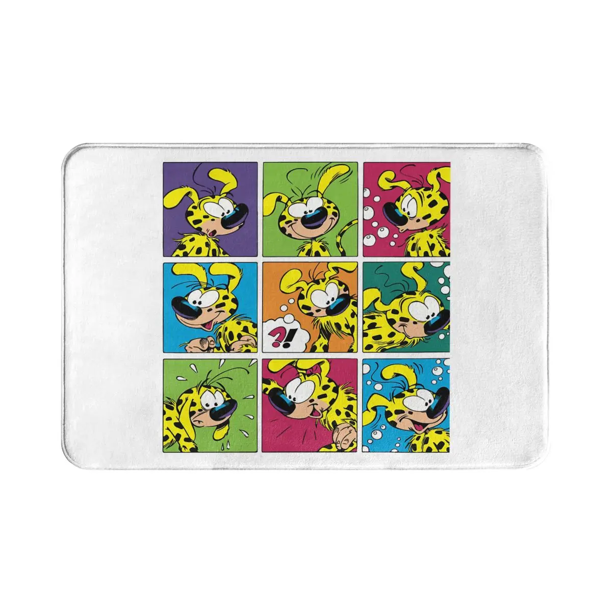 Gaston Lagaffe Comics Bathroom Non-Slip Carpet Marsupilami Squares Living Room Mat Welcome Doormat Home Decoration Rug