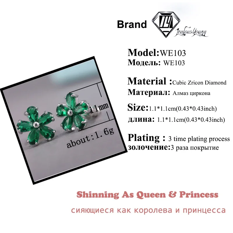 Gorgeous Flower Women Stud Earrings for Women Zirconia Wedding Party Studs Earring Friends Jewelry Brincos Boucle Oreille Femme