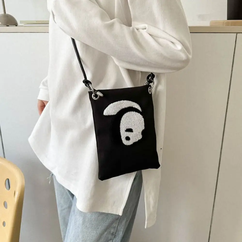 Double Side Pattern Cute Panda Phone Bag Crossbody Bag Minority Design 3D Doll Handbag Coin Purse Korean Style