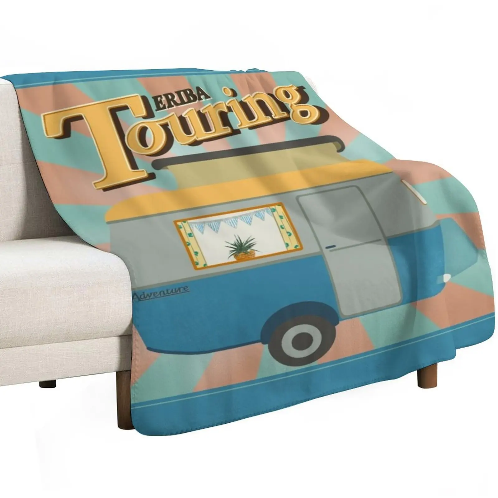Vintage Touring Caravan Adventure Throw Blanket Weighted Summer Beddings Multi-Purpose Camping Tourist Decorative Sofas Blankets