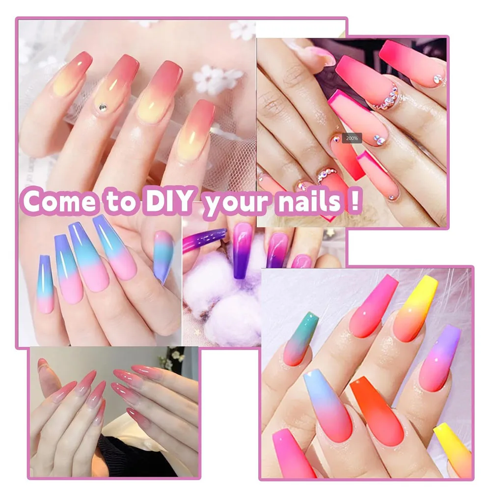 9-Color Pearl Shimmer Gradient Effect Nail Art Pigment Rainbow Eyeshadow Palette Chrome Powder for DIY Manicure & Nail Design *^