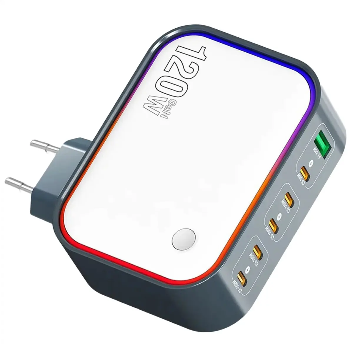 [T28C] New Universal 120W GaN Charger with Multiple PD Ports,100W Fast Charging for Mobile Phones,Tablets,and Laptops EU Plug