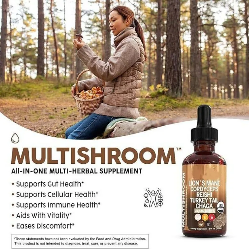 

Двойной экстракт гриба в виде капель, грива льва и хвост индейки для добавки здоровья с памятью и иммунитетом