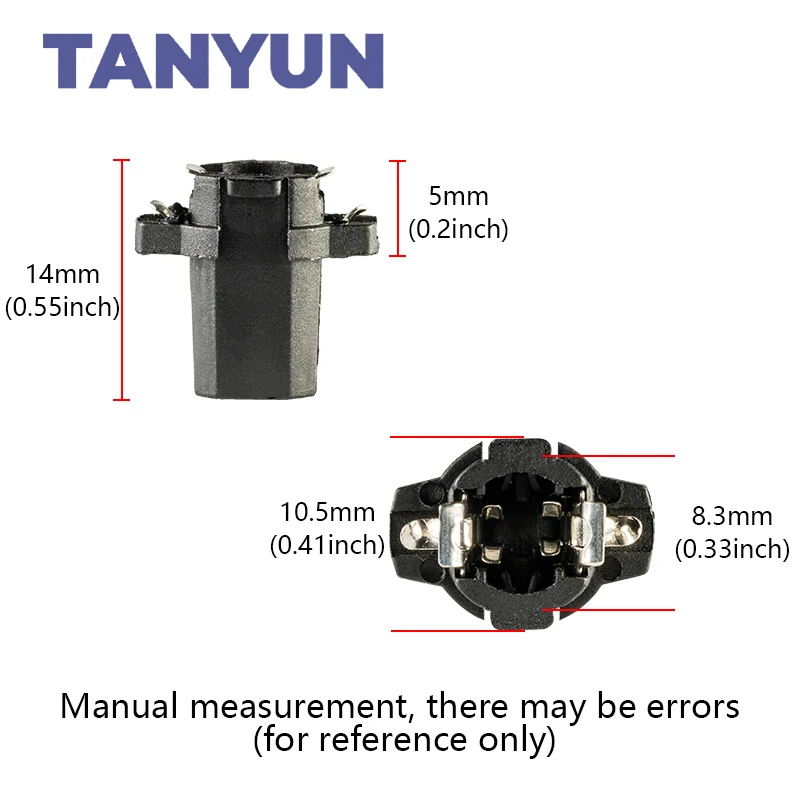 TANYUN Signal Lamp B8.3D Twist Socket Instrument Panel Cluster Socket Lamp Holder Base PC74 B8.3D Socket Car Bulbs Base PC194