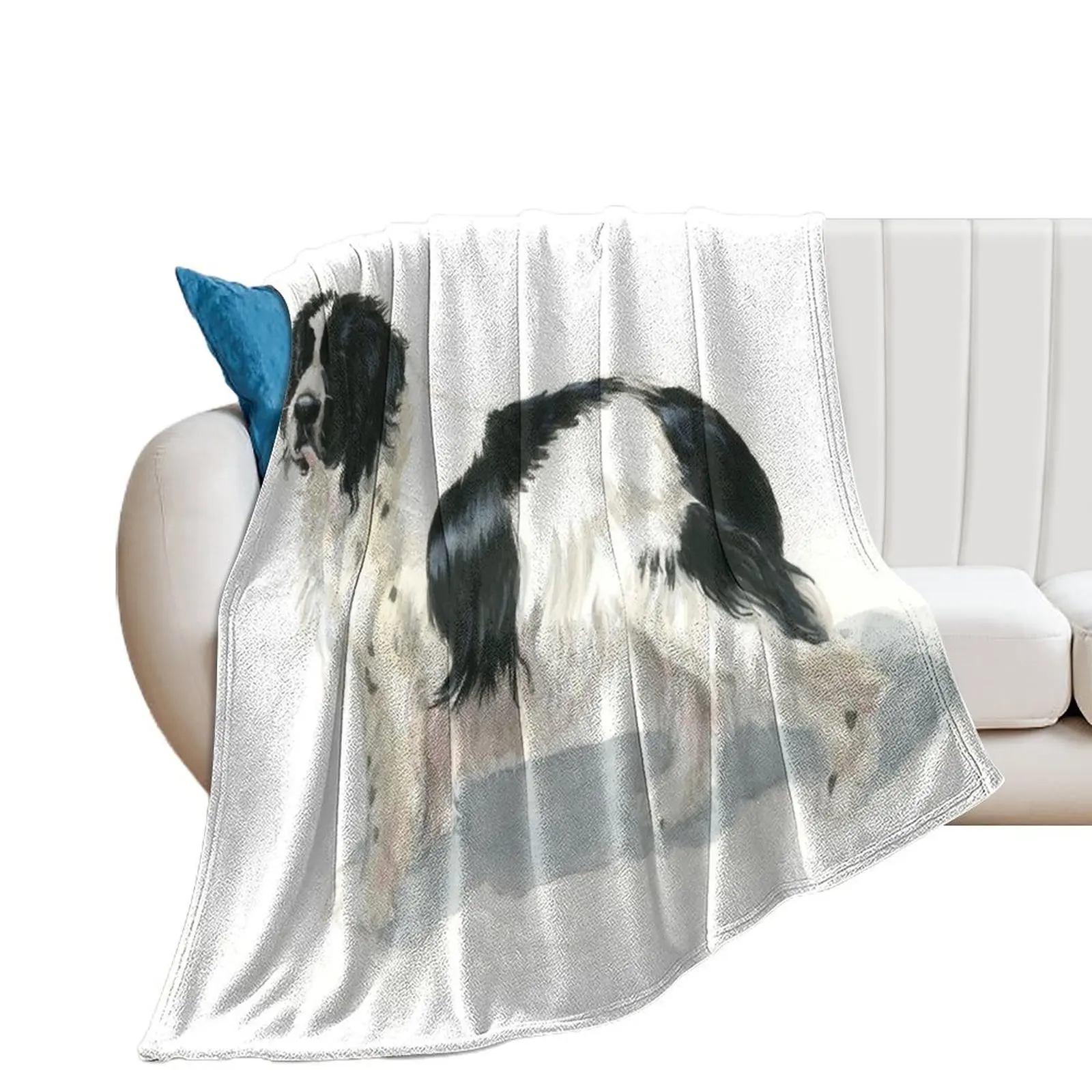 

The Landseer Newfoundland Dog Throw Blanket Sofa Sleeping Bag Polar Decorative Sofa Blankets