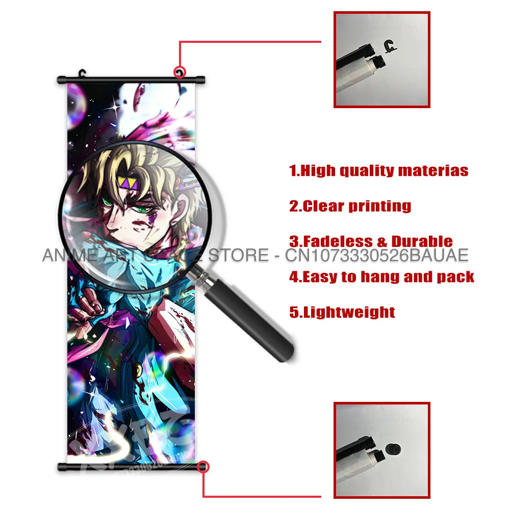 JoJo's Bizarre Adventure Hängendes GemäldeJodio Joestar Wandkunst Anime Paco Lovelantes Scrollbild Dragona Home Decor Poster – Detail 6