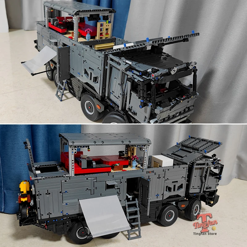 Aplicación técnica para coche, Motor de Control remoto, potencia, Camping, RV, bloques de construcción, modelo MOC, montaje de camión, ladrillos, juego de juguetes para niños, regalo para niños