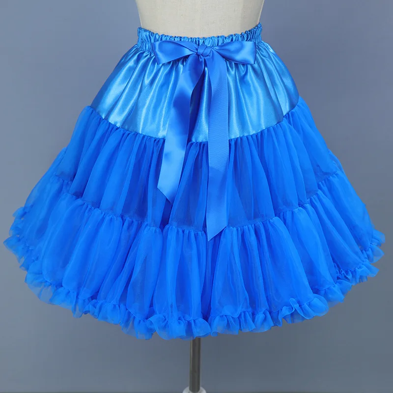 

Womens 3-Layered Pleated Tulle Petticoat Tutu Puffy Party Cosplay Skirt
