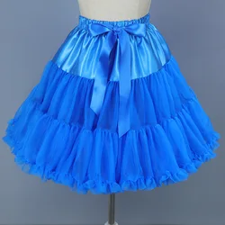 Womens 3-Layered Pleated Tulle Petticoat Tutu Puffy Party Cosplay Skirt