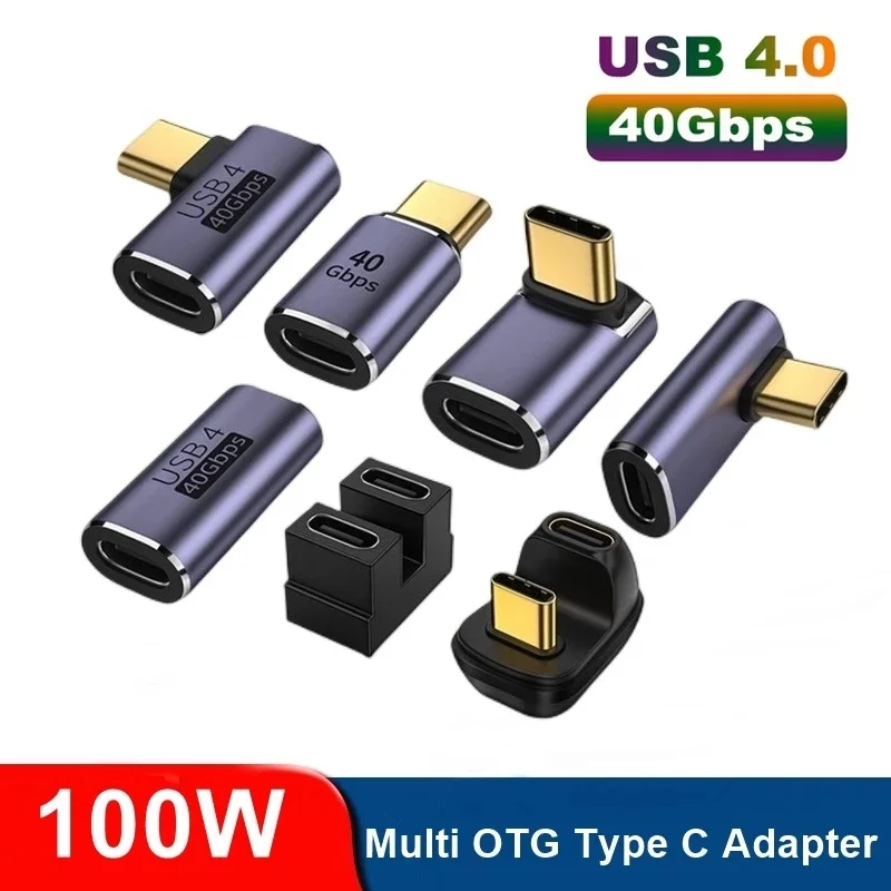 Phone Laptop USB4.0 40Gbps Adapter USB C To Type C 5A 100W Fast Charging Converter 8K USB Type-c Data Fast Transfer Adapter