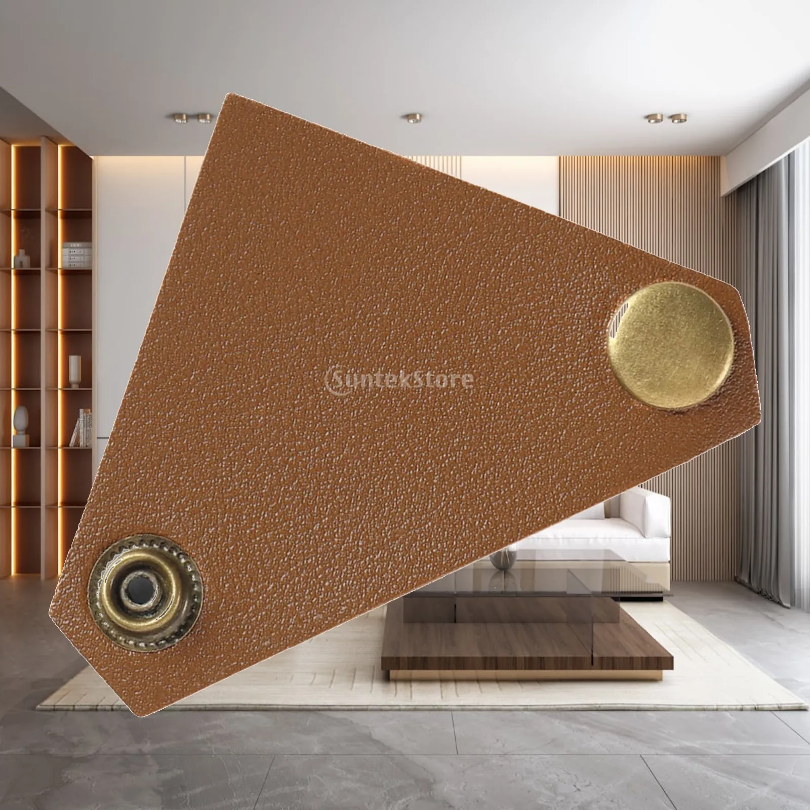 Retro PU Leather Cup Handle Cover Protective Sleeve Non Slip Portable Dining Table Handle Holder for Camping Kitchen Cookware