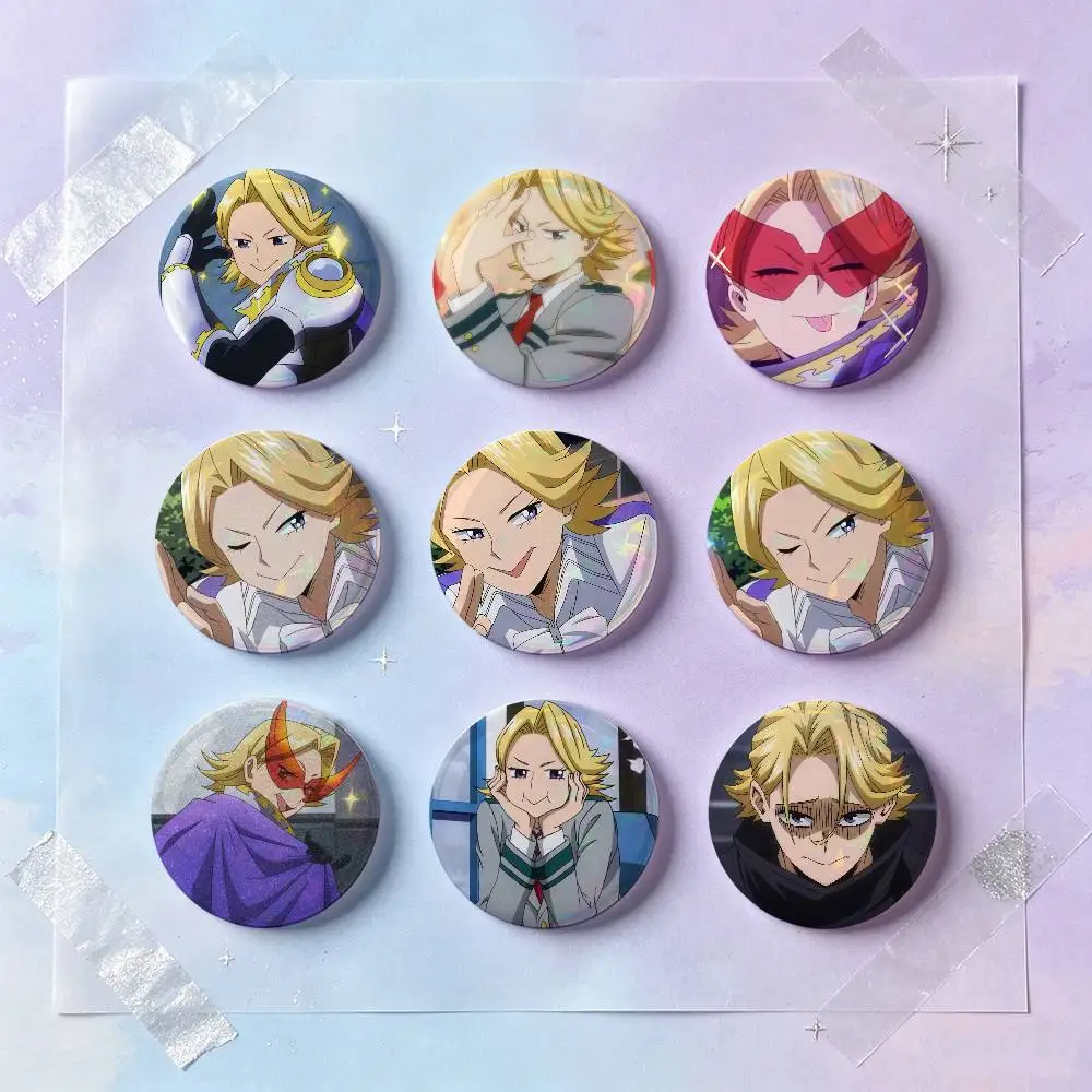 Yuga Aoyama Anime-Figur Abzeichen Knopf Runde Kreative Anstecknadel Brosche Taschendekoration Zubehör für Fans Sammler Freunde Geschenke