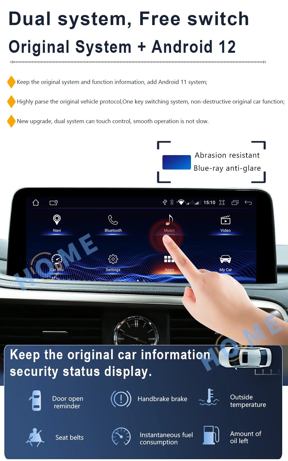 Snapdragon Android 12 Car Navigation Multimedia Player 8+128G For Lexus NX NX200 NX200T 300h 2014 -2020 CarPlay Autoradio Stereo