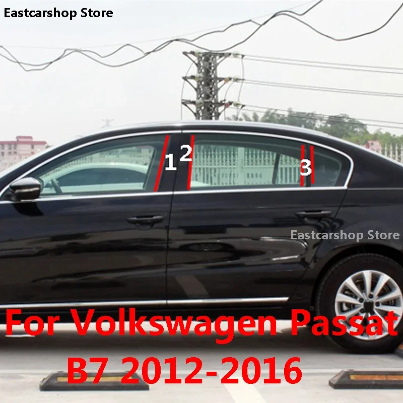 

For Volkswagen VW Passat B7 2016 2015 Car Door Central Window Middle Column Decoration Strip PC B C Pillar 2014 2013 2012