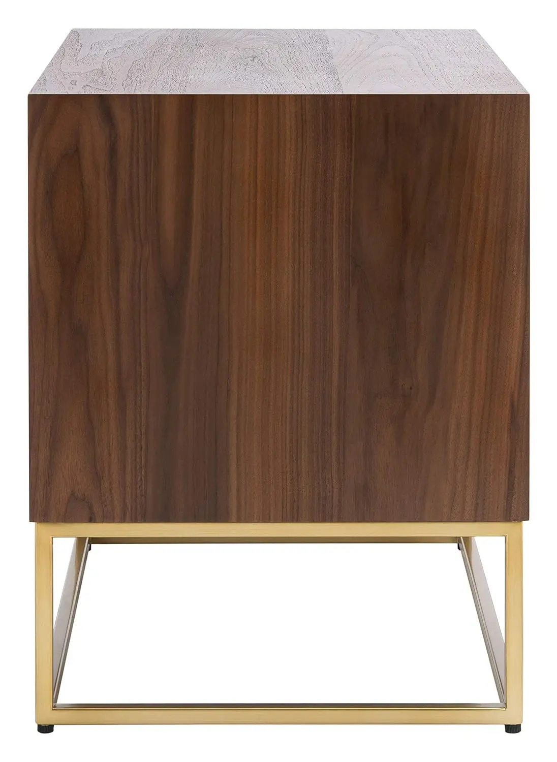 Couture Home Collection Adelyn Walnut & Gold 2-Drawer Nightstand Table, Fully Assembled, Customized